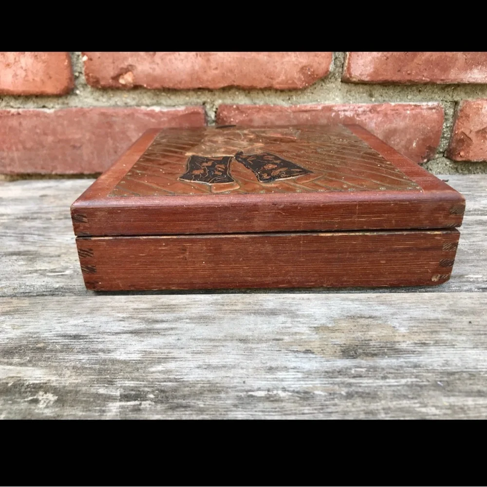 Vintage Copper Art Box with Asian Motif
